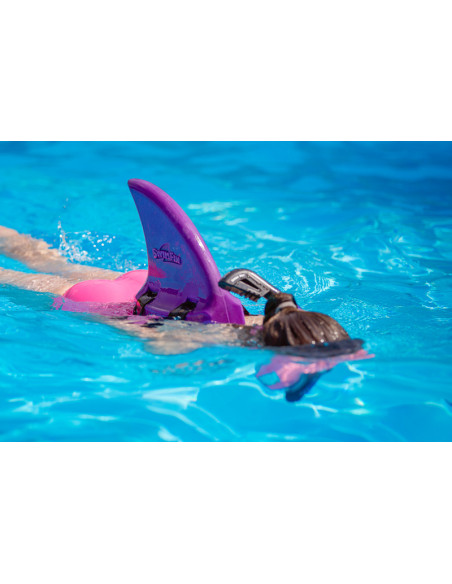 Swimfin Purple – žraločia plutva na chrbát pre učenie plávania (od 18 mesiacov)