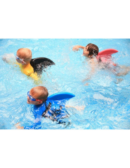 SwimFin Marble Yellow/Orange – žraločia plutva na chrbát pre učenie plávania (od 18 mesiacov)
