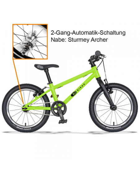 Ultraľahký detský bicykel KUbikes 16L MTB 2-Gang - Green (6,4 kg)
